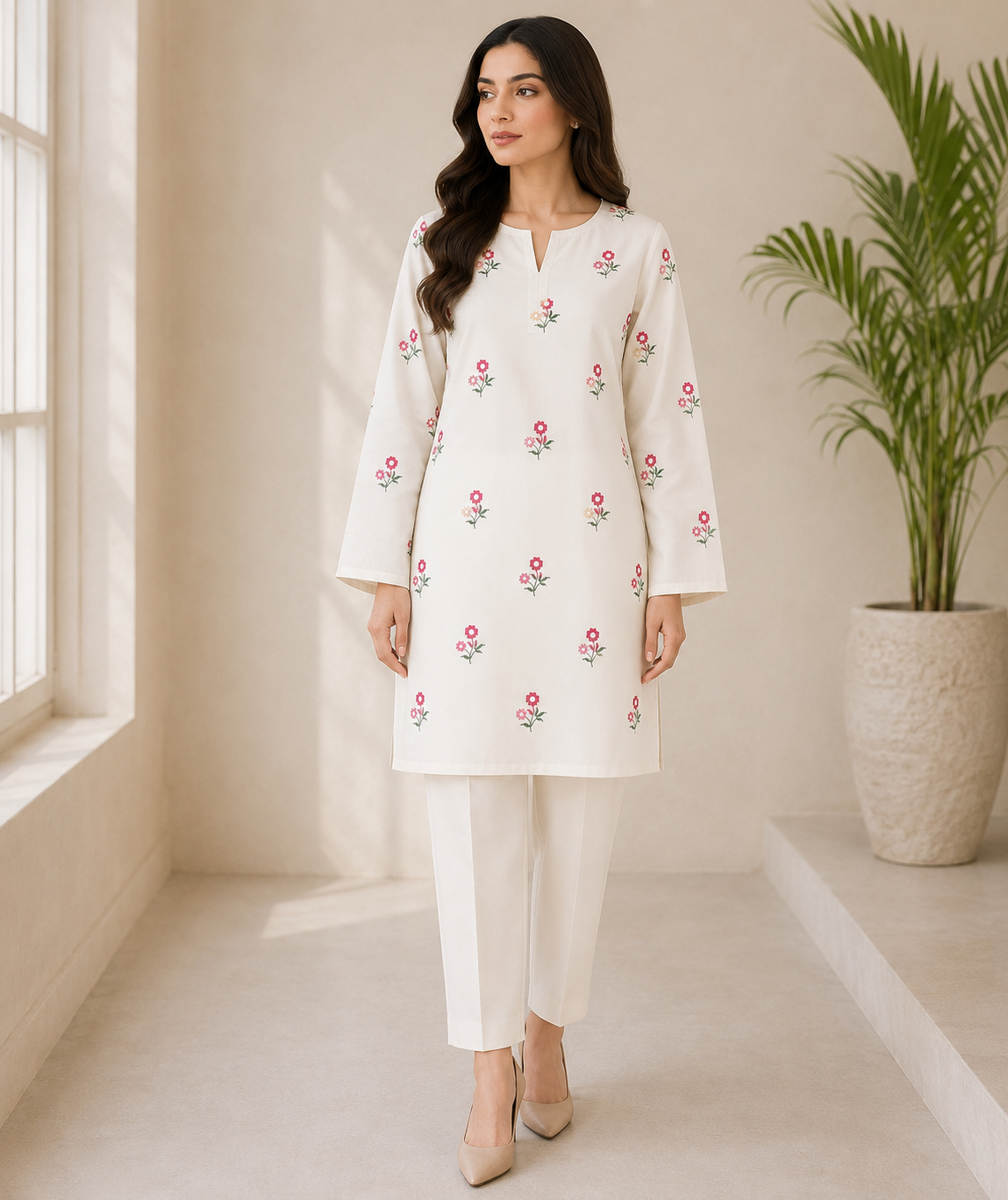Unstitched Embroidered 2 Piece