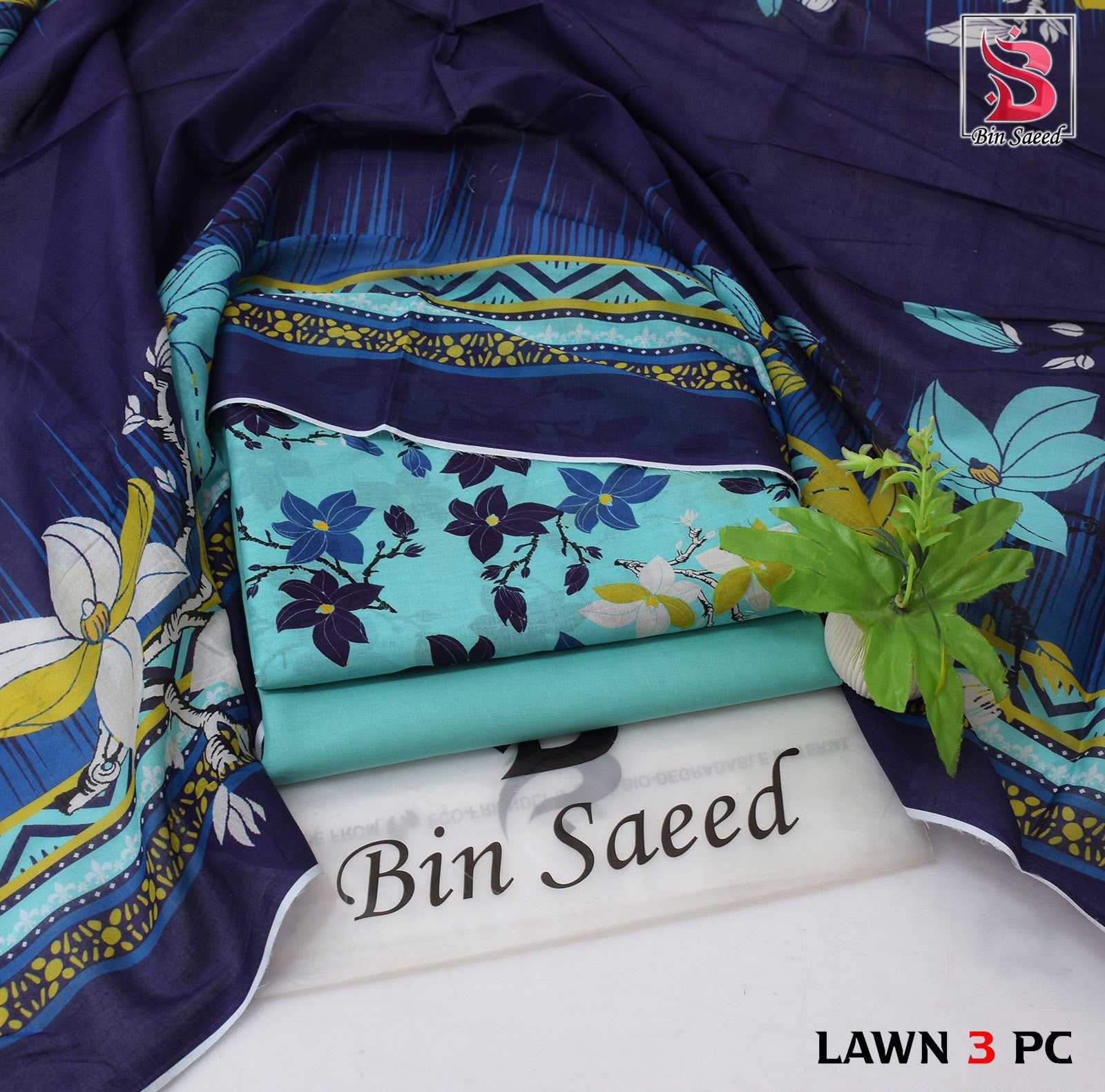 Blue Petal Grace – 3 Piece Lawn Suit