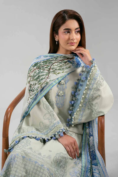 3 Piece - Digital Printed Embroidered Suit - 42601323
