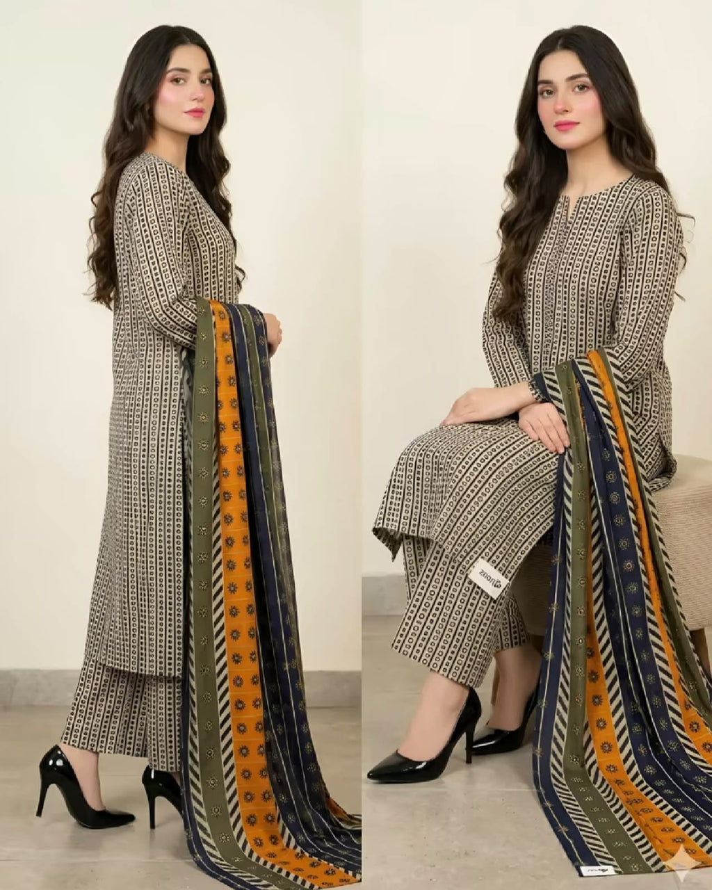 DASTOOR Premium Pure Lawn 3 Piece Suit