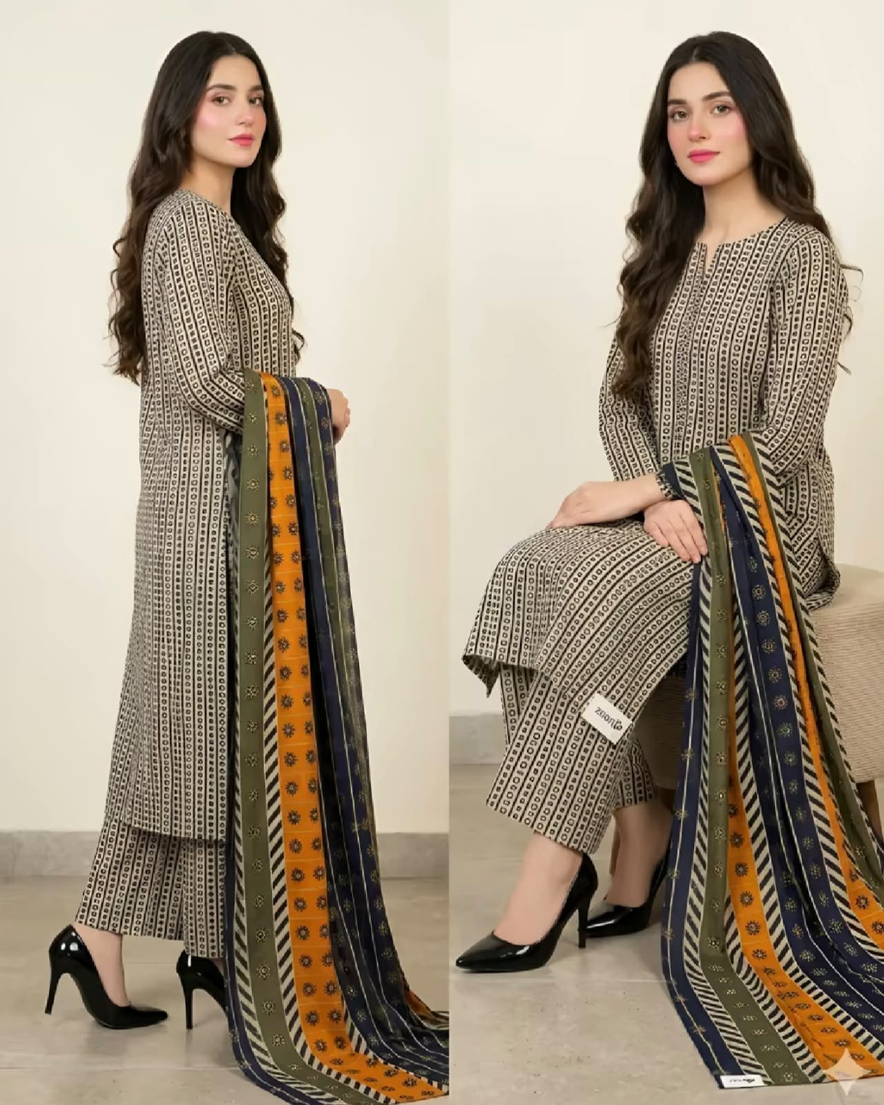 DASTOOR Premium Pure Lawn 3 Piece Suit