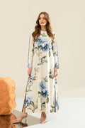 Azure Bloom Printed Lawn Dress
