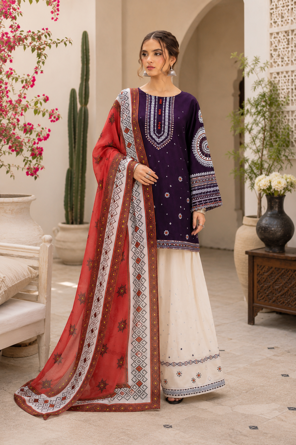 Midnight Royale Embroidered Lawn 3-Piece Suit