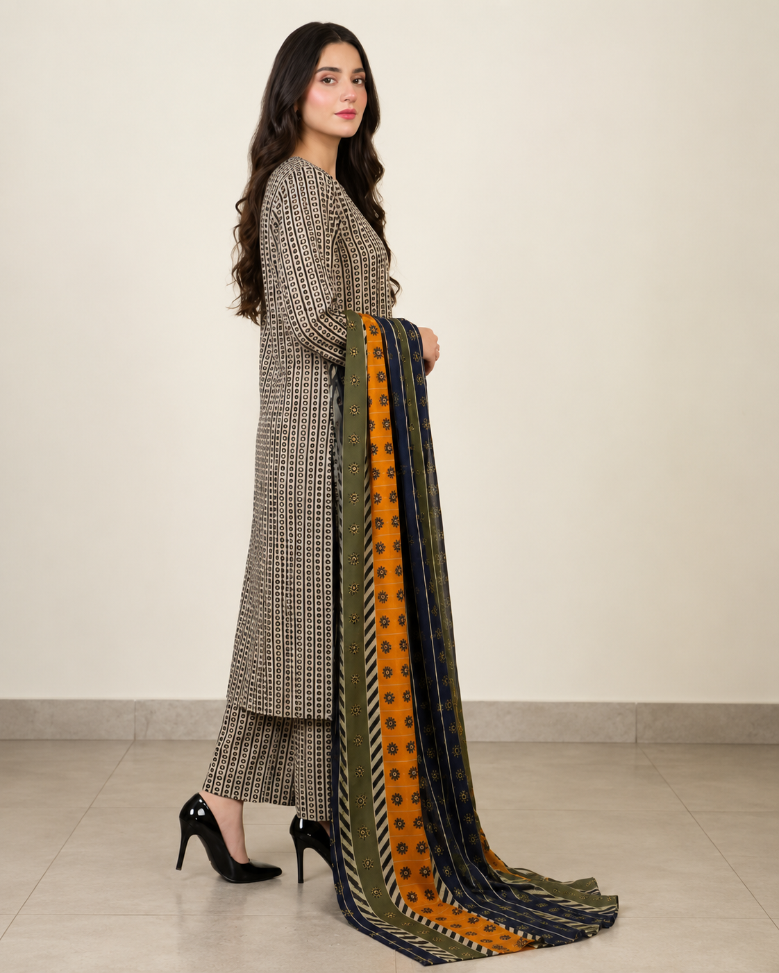 DASTOOR Premium Pure Lawn 3 Piece Suit
