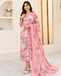 Dastoor Olive Bloom Printed Lawn 3 Piece Suit