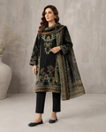 DASTOOR Midnight Olive 3 Piece Printed Lawn Suit