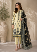DASTOOR Ivory Noir 3 Piece Printed Lawn Suit