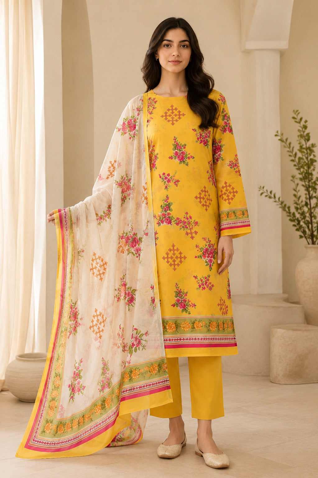 Sunlit Blossom Lawn 3-Piece Suit